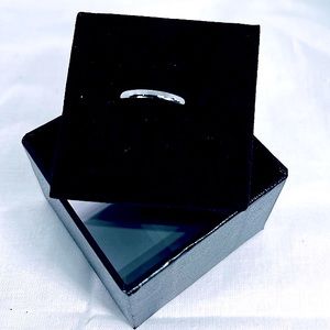 Tungsten Gunmetal Black Minimalist Wedding Engagement Promise Ring Dark NEW